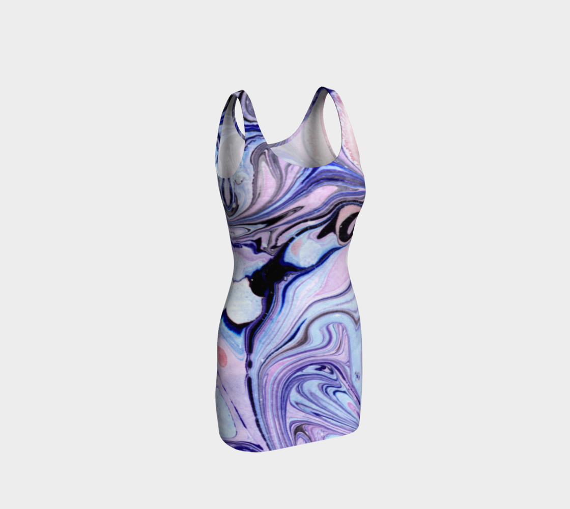 Purple Black Abstract Marble Pattern - Bodycon Dress preview #1