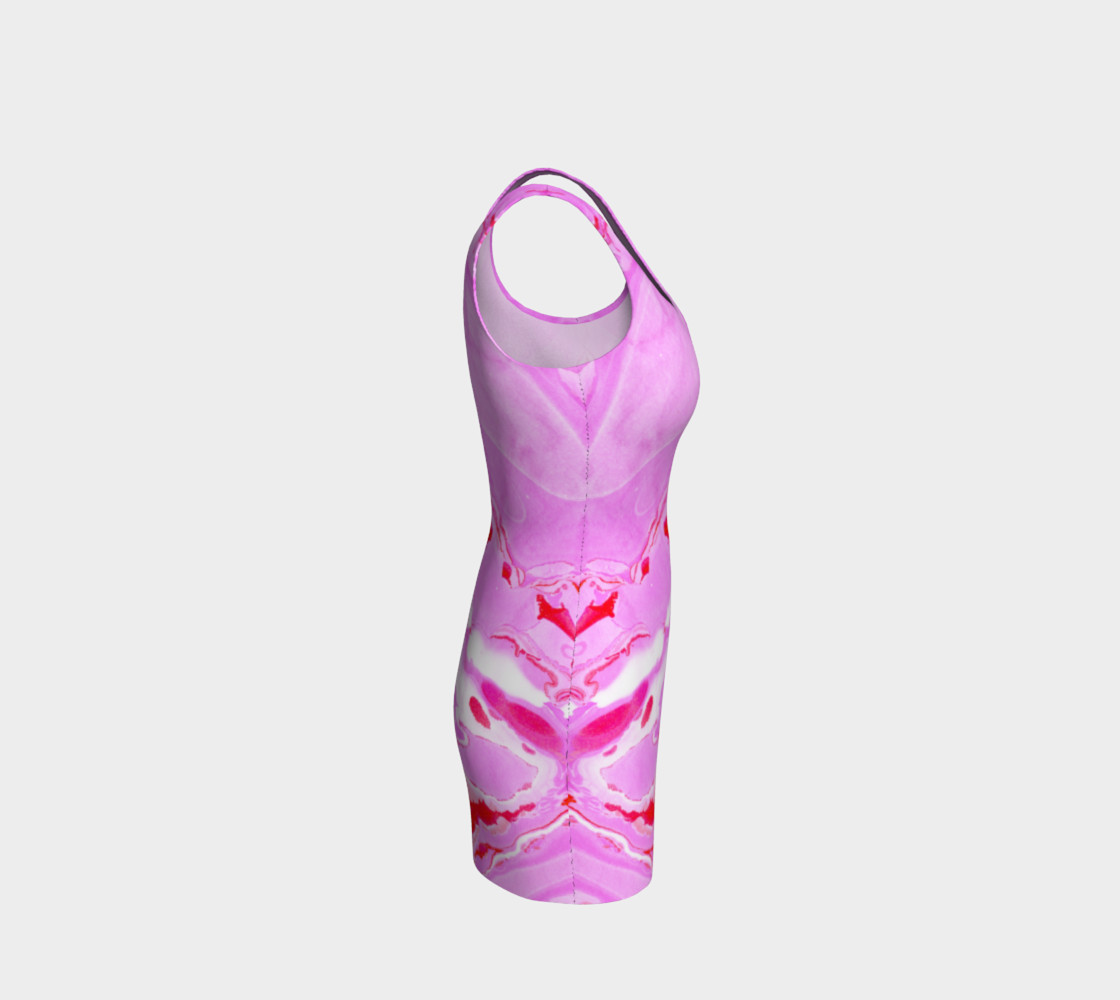 Pink Red Abstract Marble Pattern - Bodycon Dress preview #4
