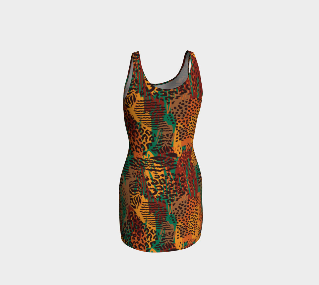 Safari Animal Print Mashup Bodycon Dress preview #3