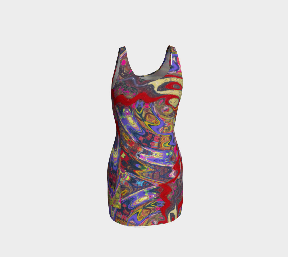 Roller Coaster Circus Pinball-Print Party Dress preview #3