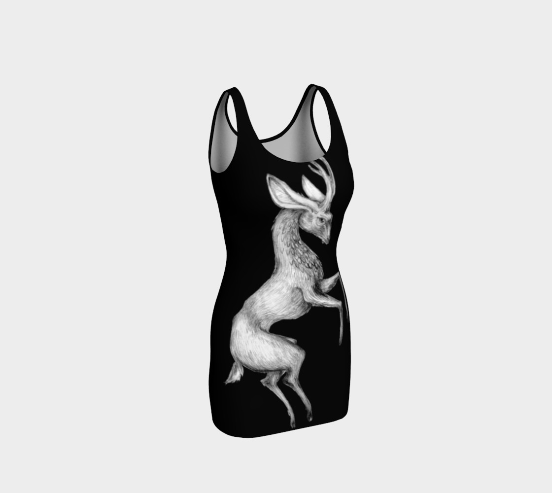 Stag Sketch Body Contour Dress Black preview #1