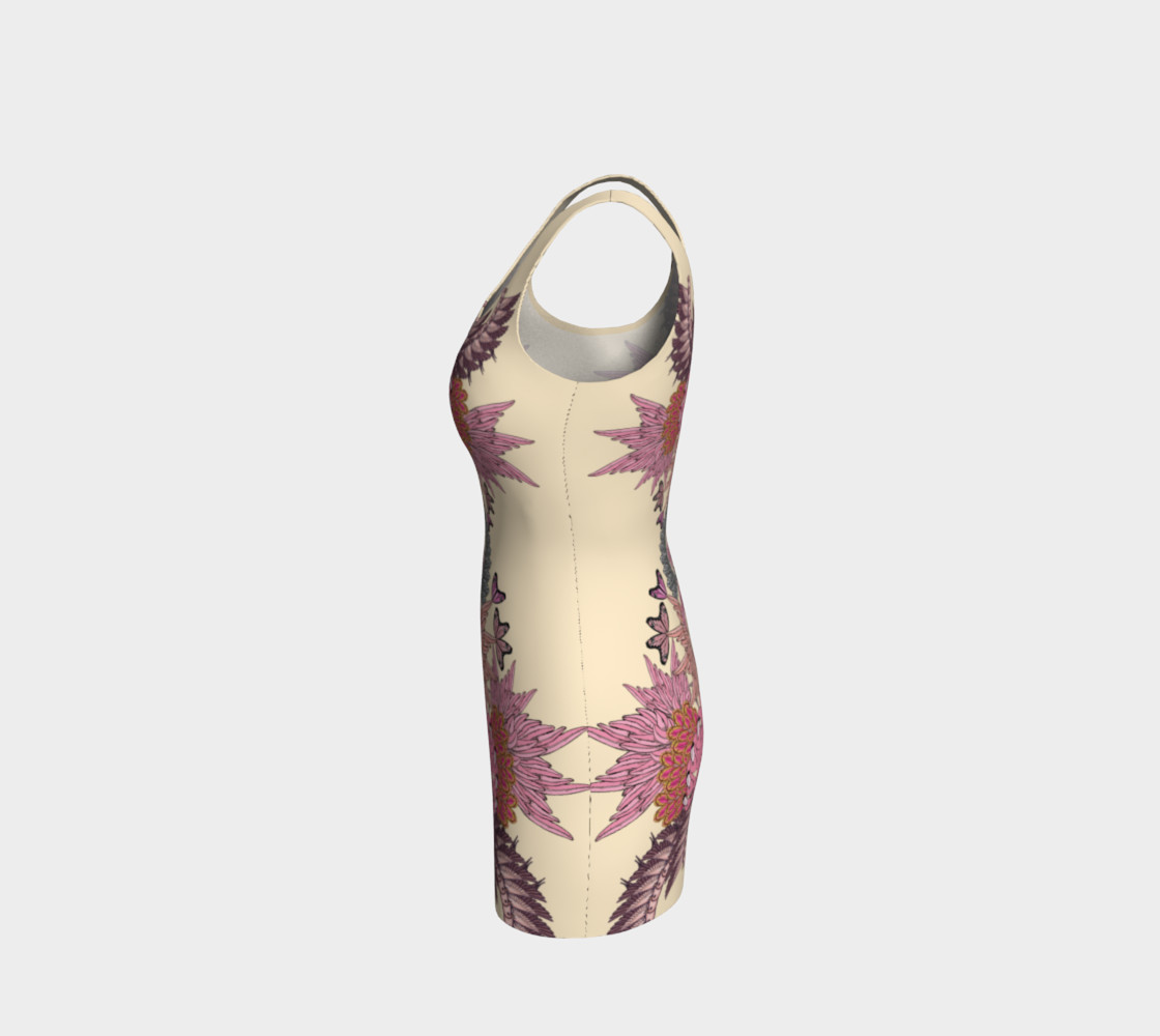 Pink flamingoes bodycon dress preview #2