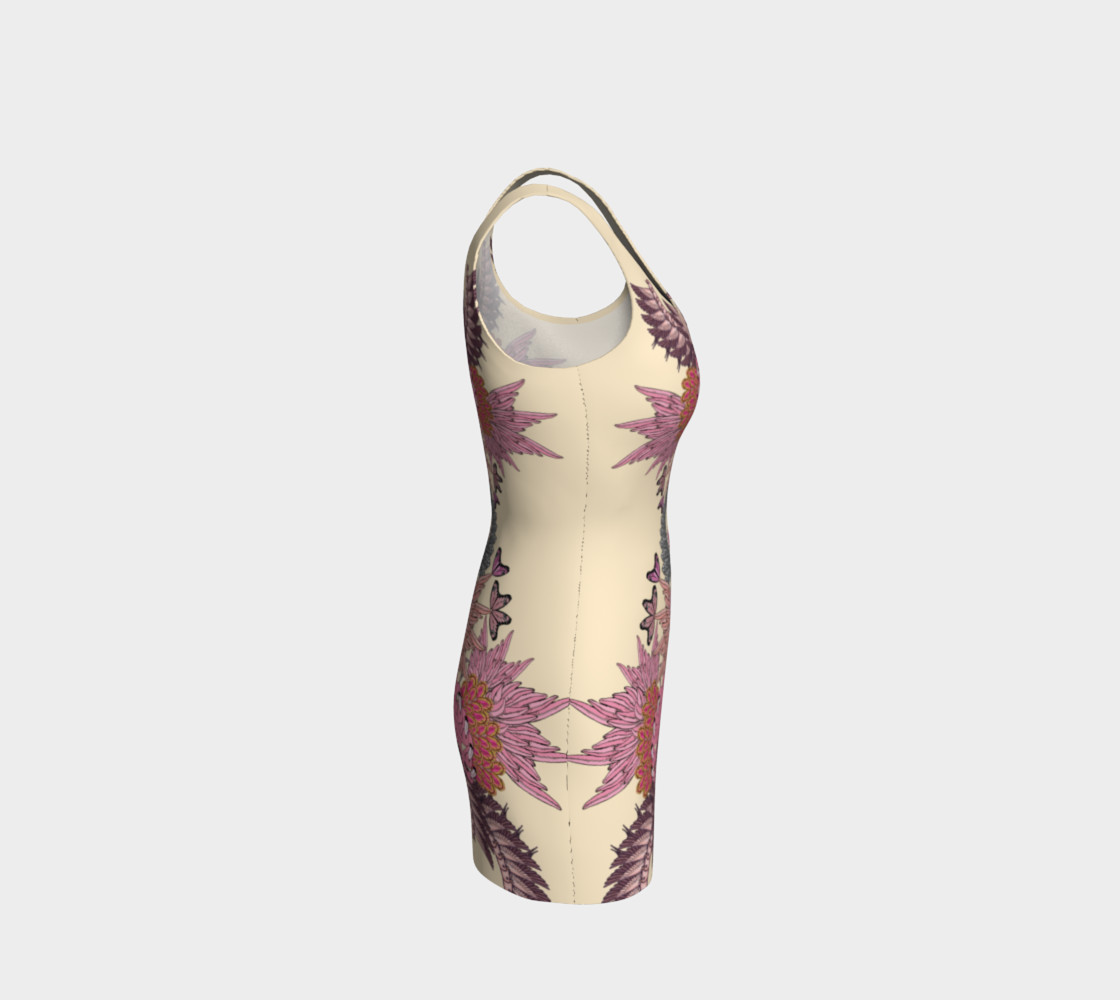 Pink flamingoes bodycon dress preview #4