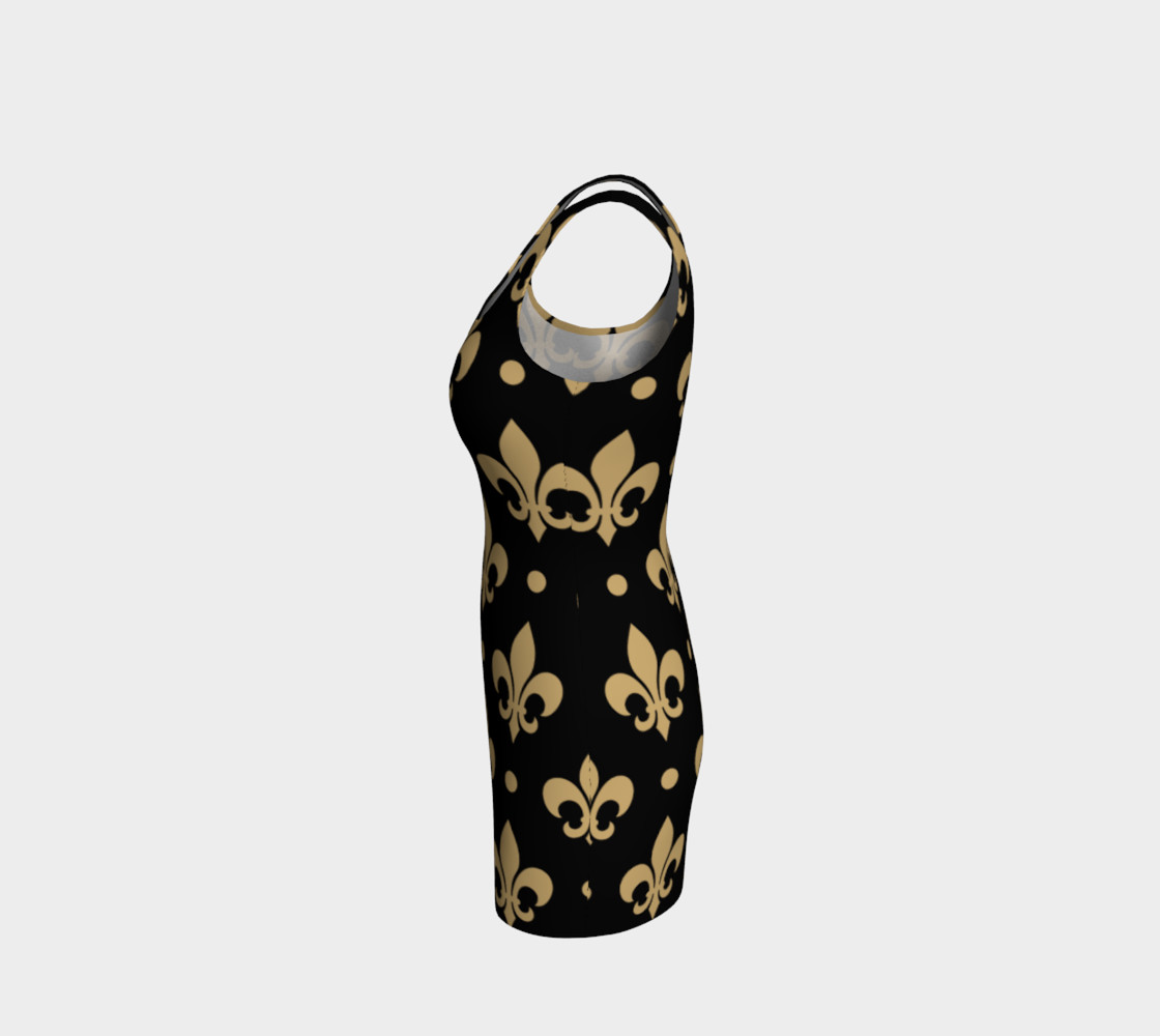 Black Gold Saints Fleur De Lis Whodat New Orleans Louisiana Bodycon Dress By Image Nugget Shop Art Of Where