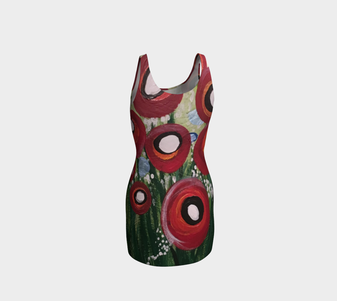 Whimsical Poppy Bodycon Dress preview #3