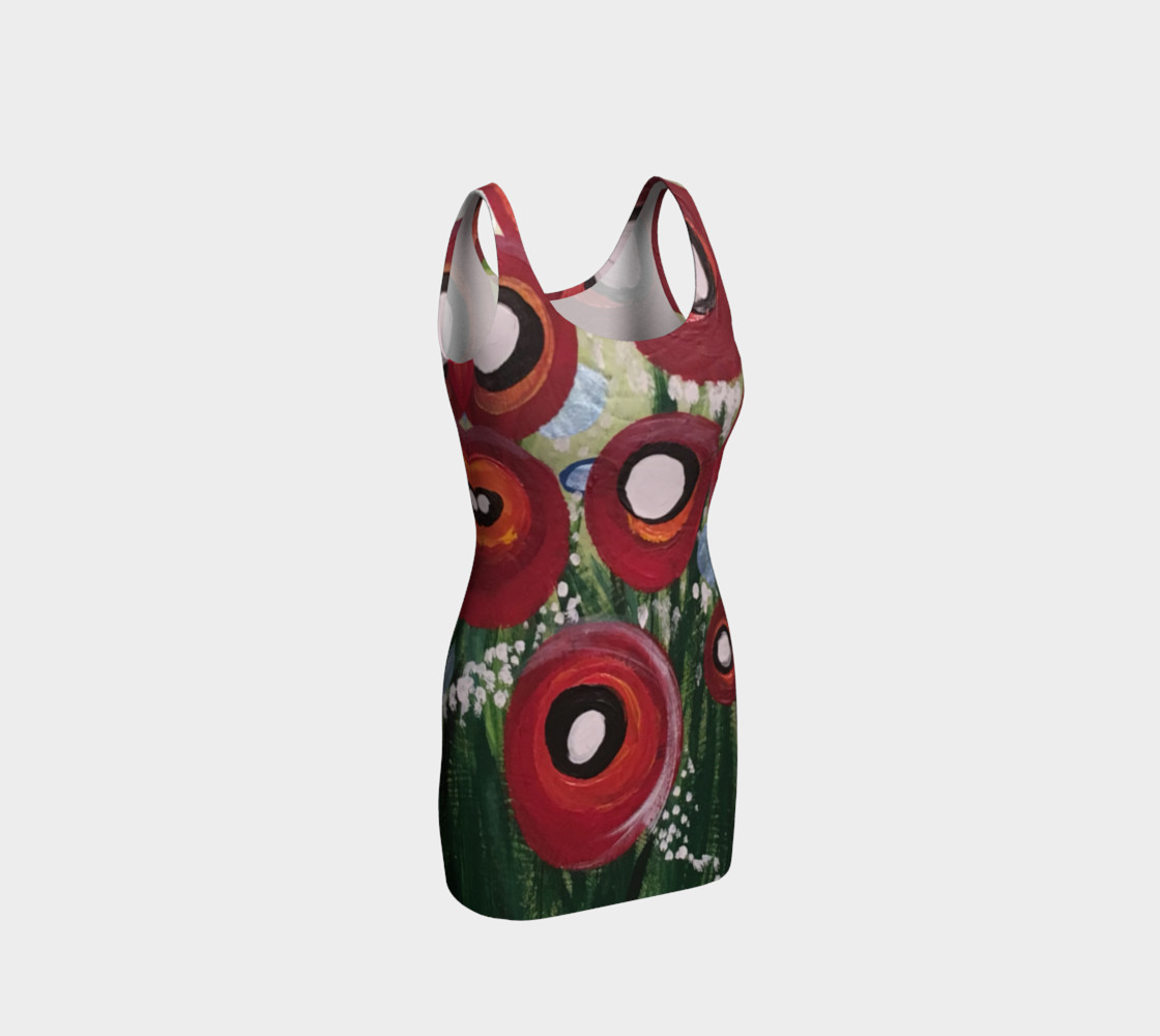 Whimsical Poppy Bodycon Dress preview #1