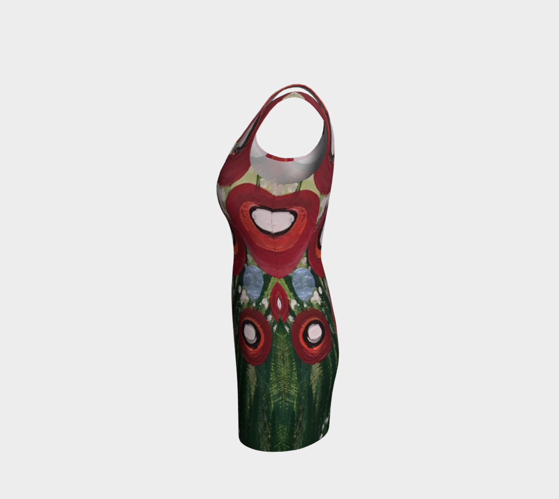 Whimsical Poppy Bodycon Dress preview #2