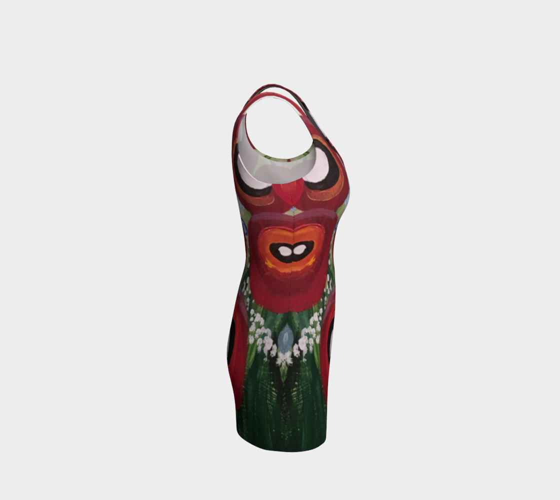 Whimsical Poppy Bodycon Dress preview #4