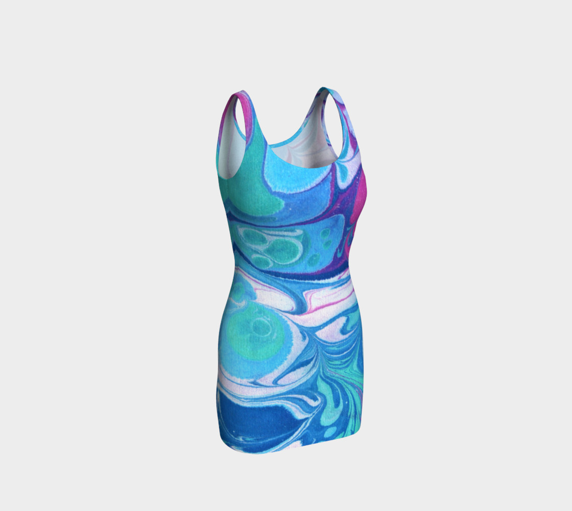 Marble Pink Blue Teal - Sarah Bodycon Dress preview #1