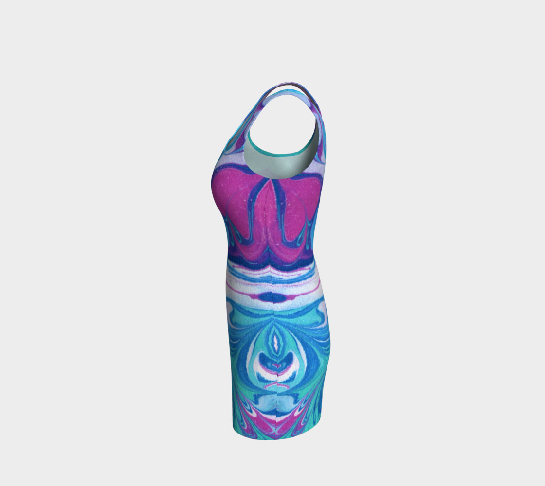 Marble Pink Blue Teal - Sarah Bodycon Dress preview #2