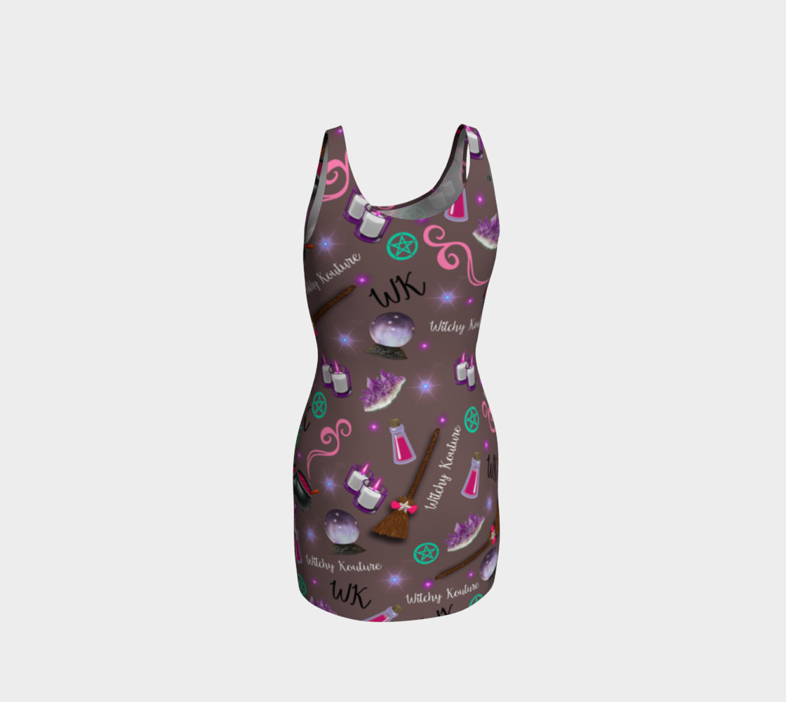 WK #ModernWitchLife Taupe Print Bodycon Dress preview #3