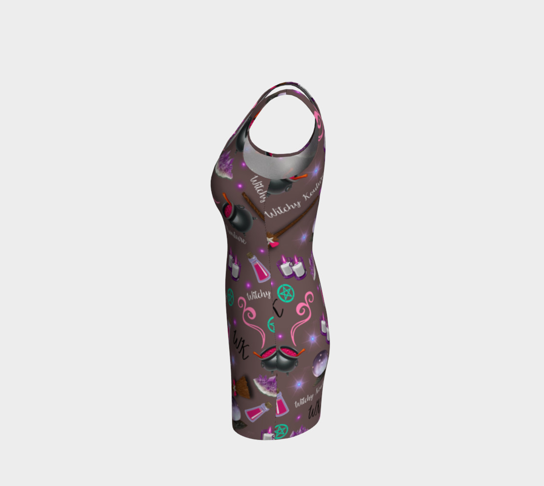 WK #ModernWitchLife Taupe Print Bodycon Dress preview #2