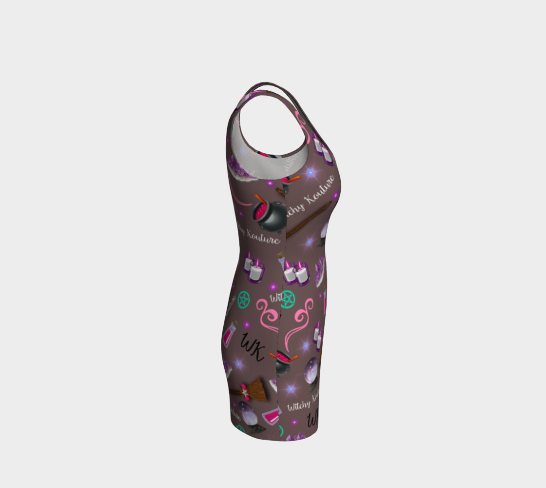 WK #ModernWitchLife Taupe Print Bodycon Dress preview #4