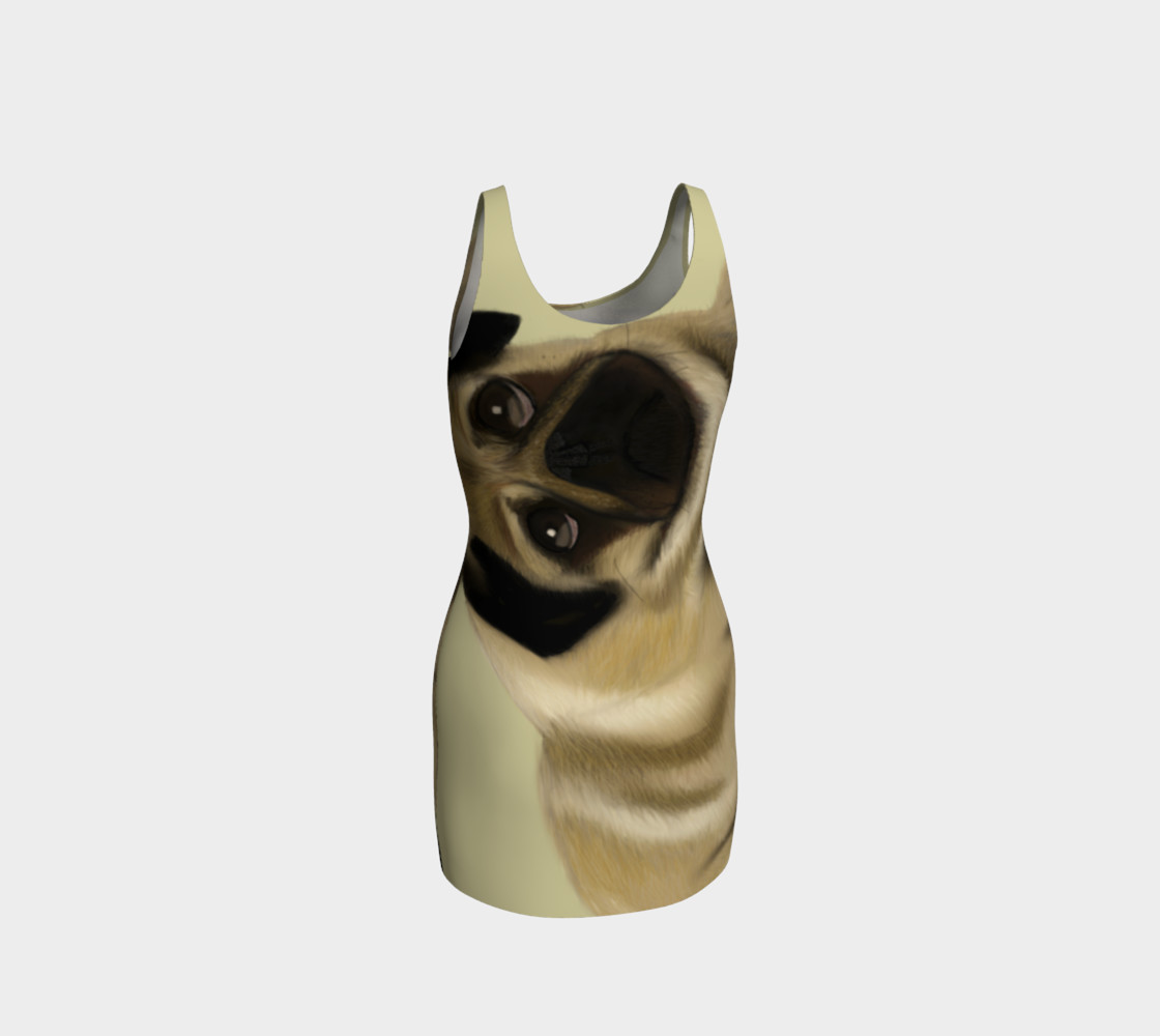 Pug Love Bodycon Dress preview #3