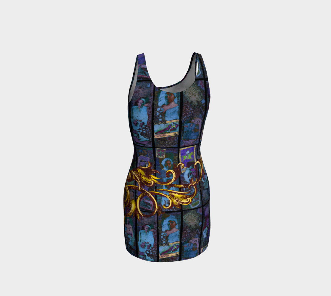 Aperçu de Adopted Ancestors: Blue & Gold - Bodycon Dress #3
