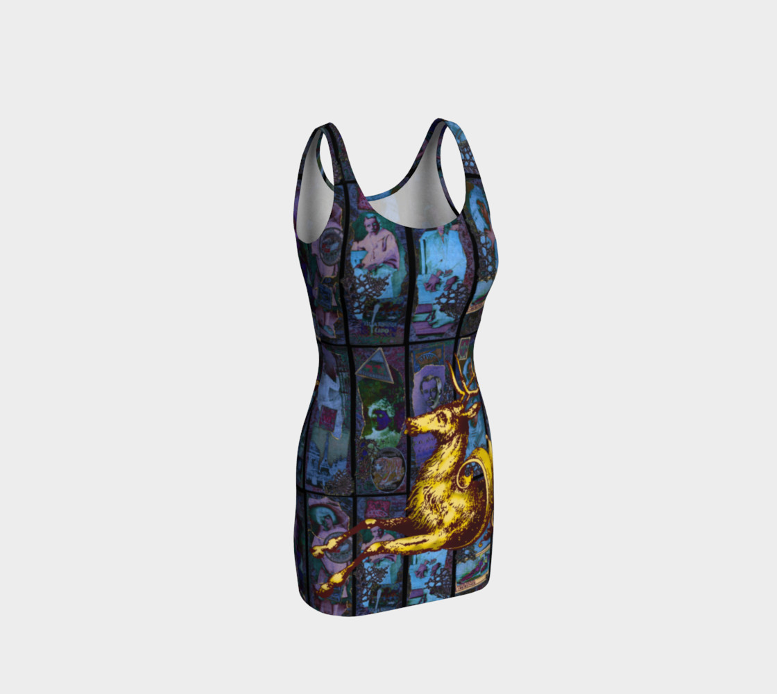Aperçu de Adopted Ancestors: Blue & Gold - Bodycon Dress #1