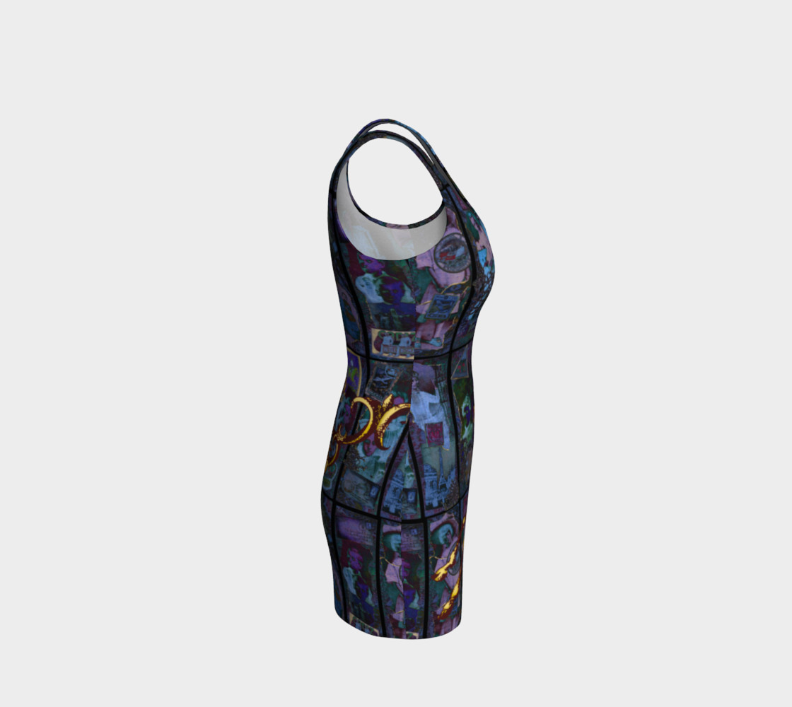 Aperçu de Adopted Ancestors: Blue & Gold - Bodycon Dress #4