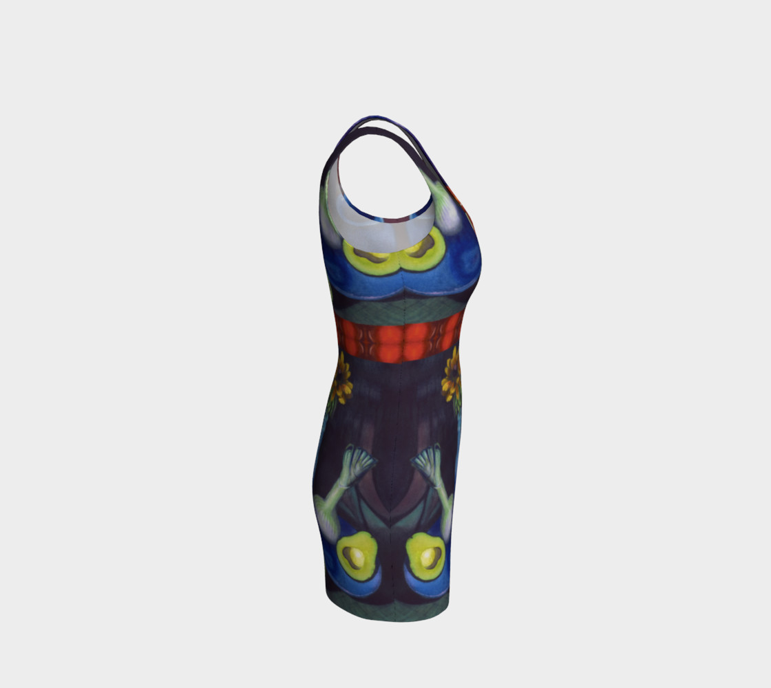 Avocado & Red Pepper Bodycon Dress preview #4