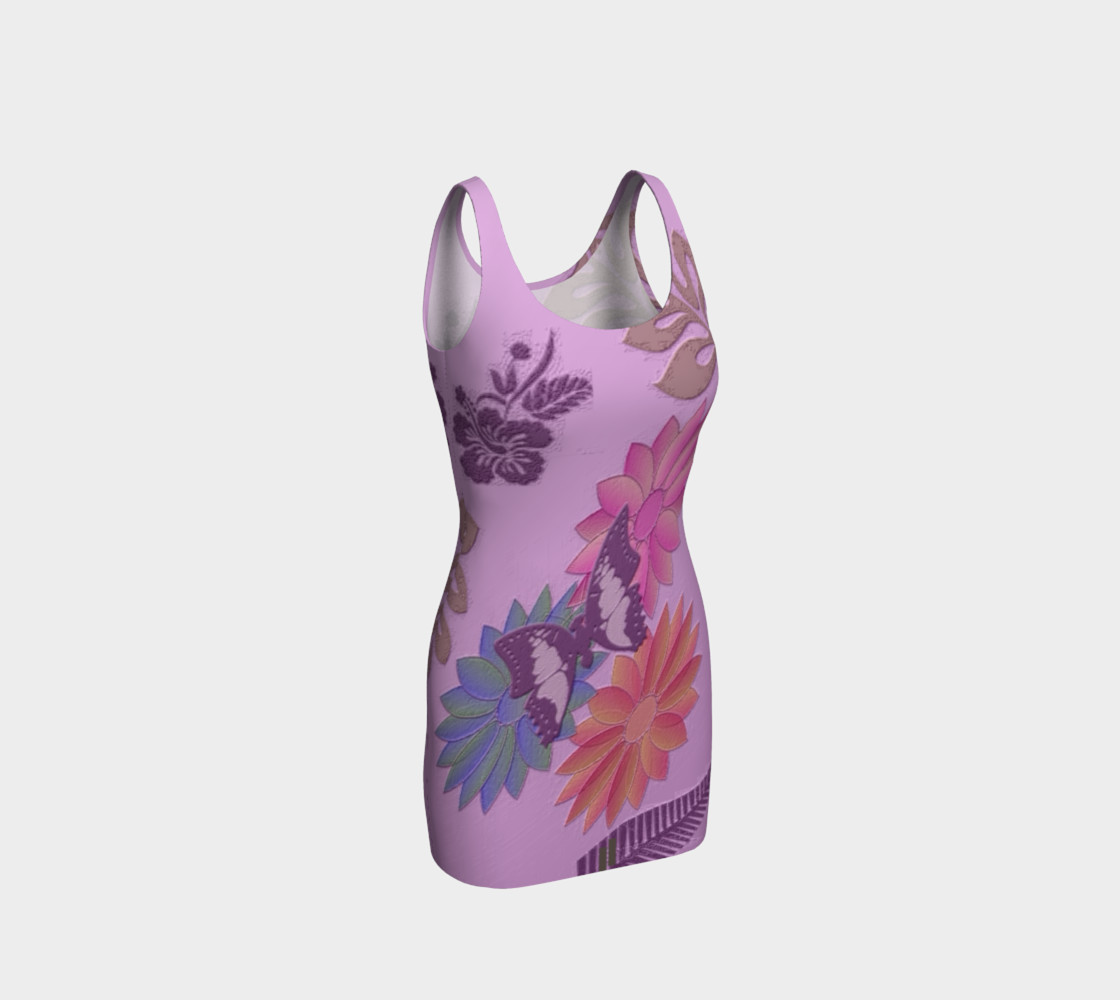 Faux Embossed Lavender Fitted Dress 105-2 preview #1