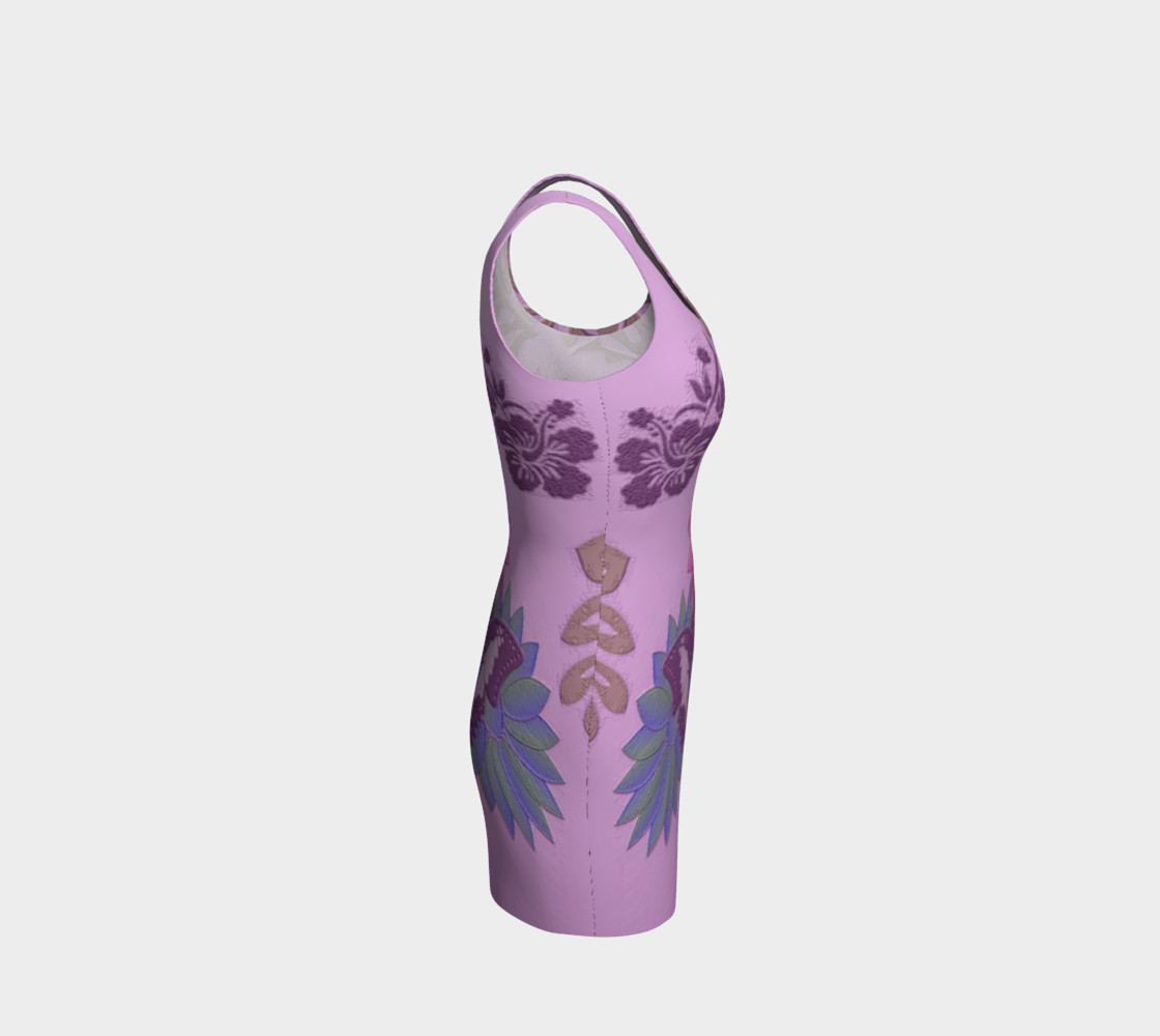 Faux Embossed Lavender Fitted Dress 105-2 preview #4
