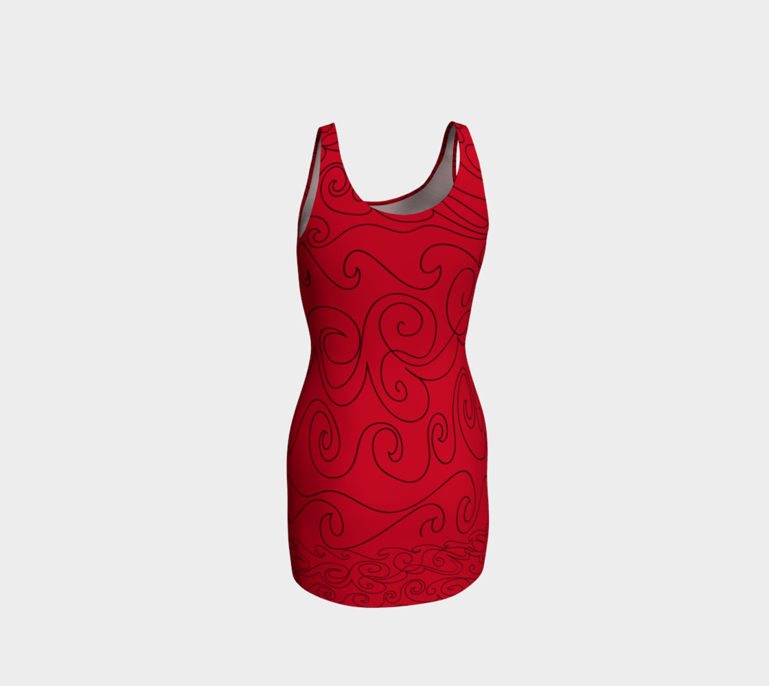 Graphite Red Curve Hugging Dress preview #3