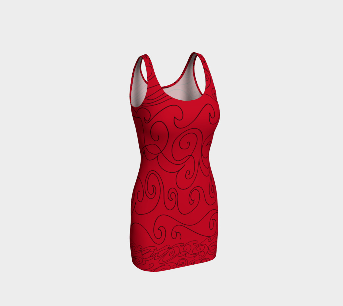 Graphite Red Curve Hugging Dress preview #1