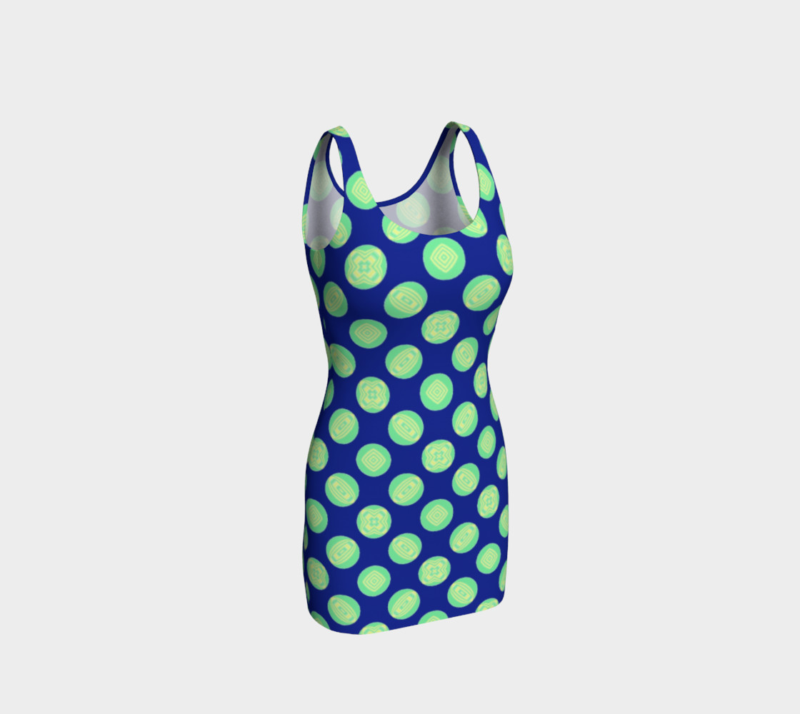 Retro Green Yellow Circles on Blue preview #1