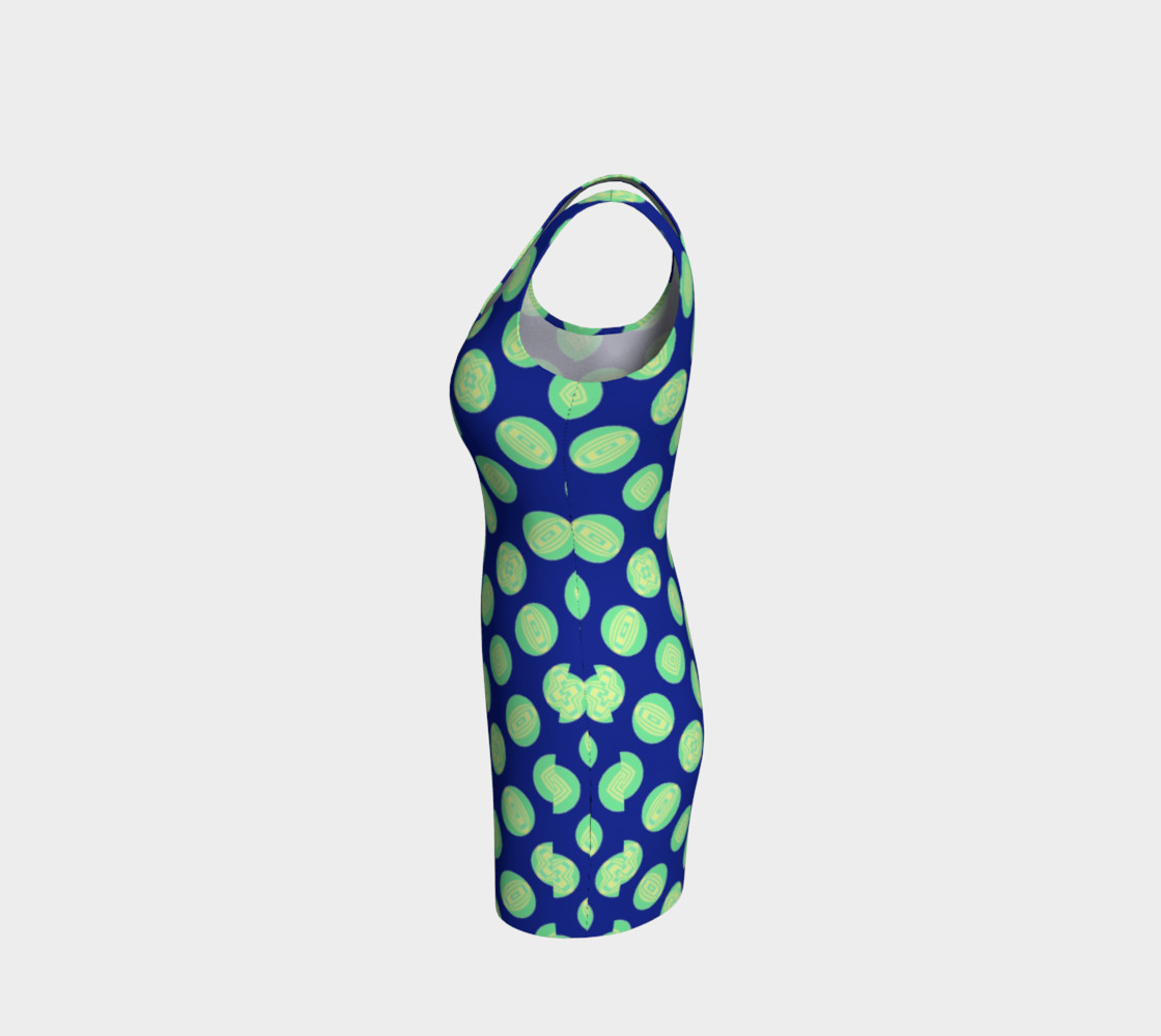 Retro Green Yellow Circles on Blue preview #2