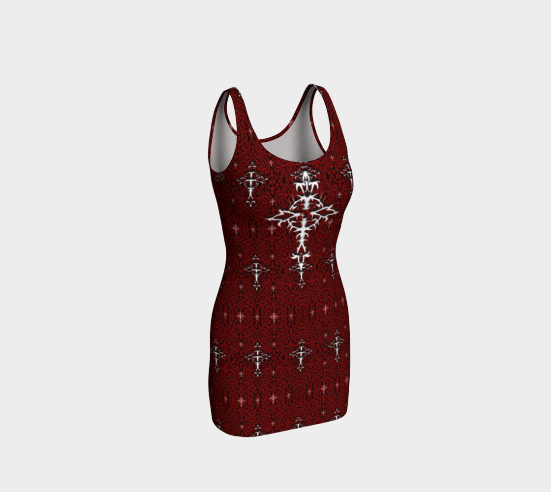 Silver Cross Vampire Damask Gothic Dress  3D preview