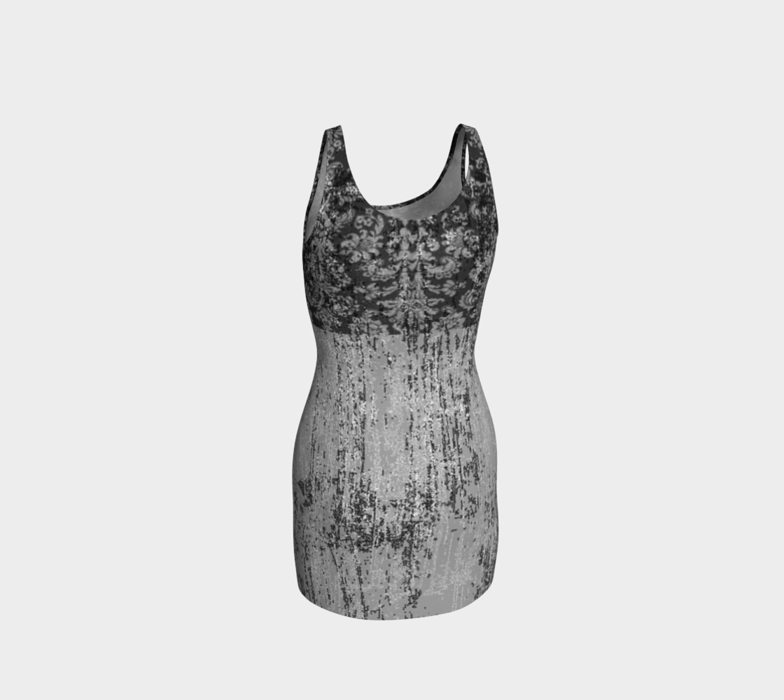 Grunge Grey Damask Dress by Tabz Jones preview #3