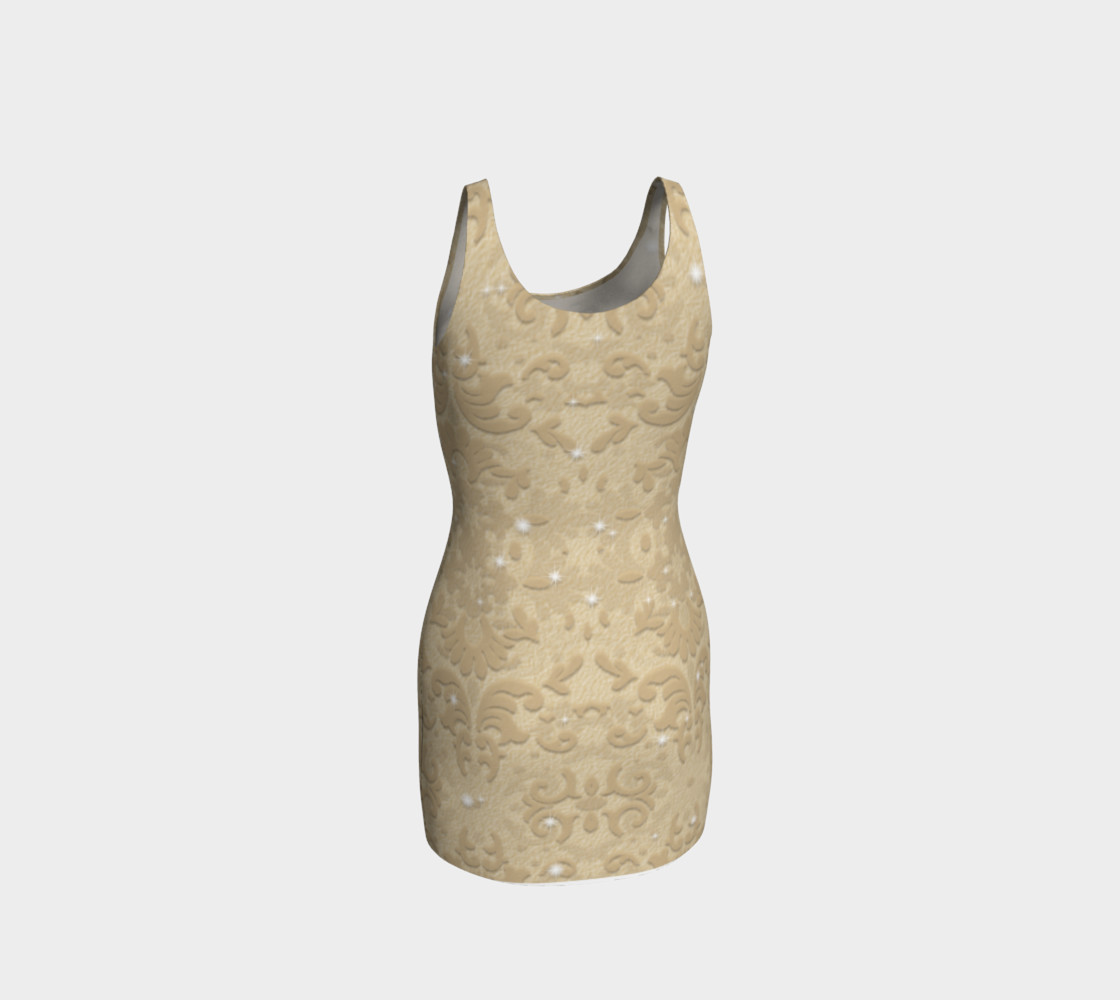 Nude Glitter Lace Print Dress by Tabz Jones preview #3