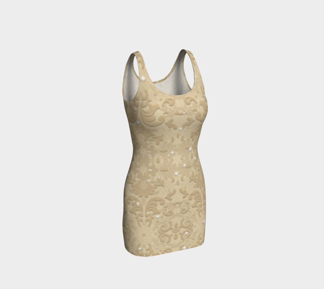 Nude Glitter Lace Print Dress by Tabz Jones preview #1