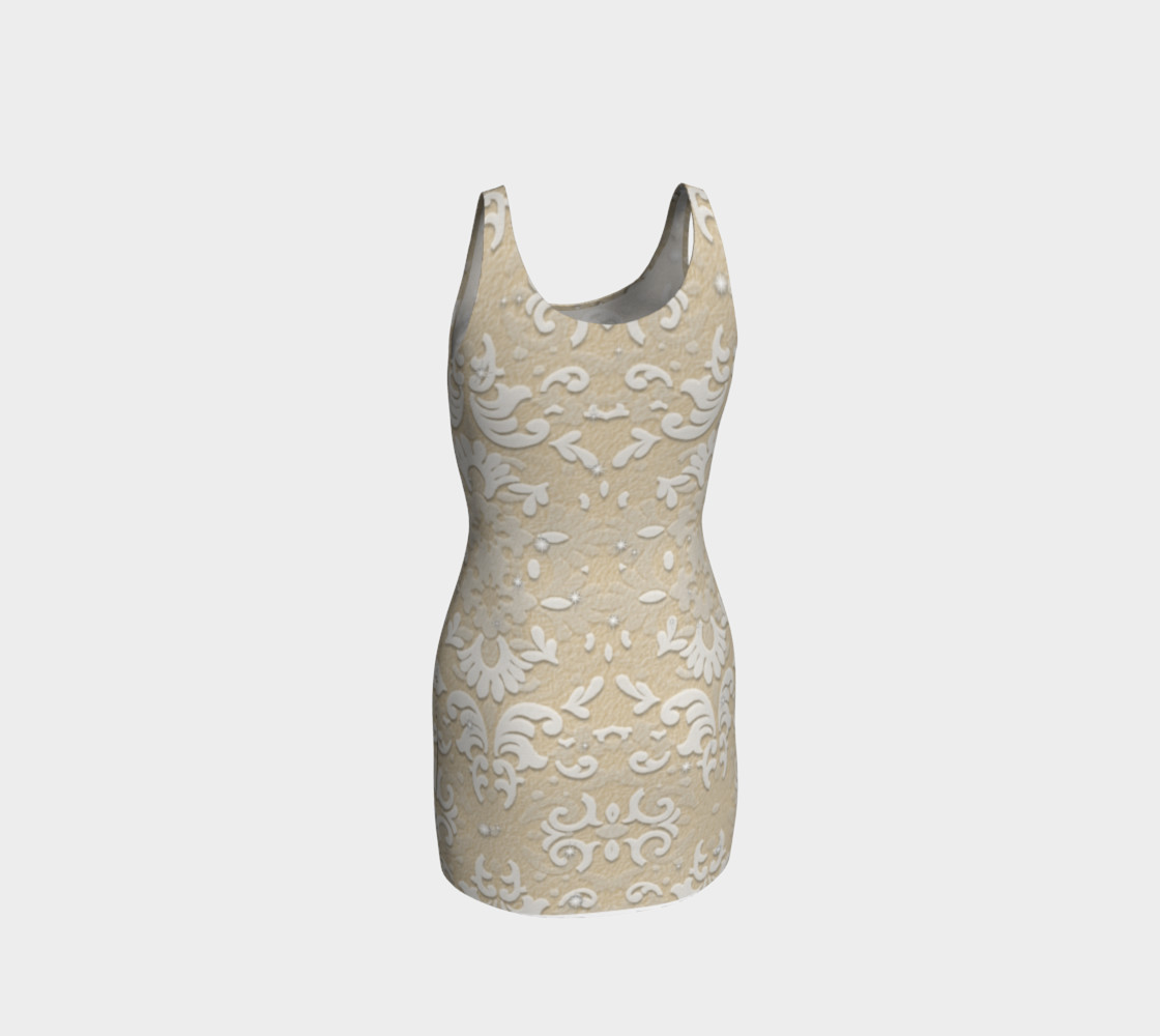 White Glitter Lace Print Dress by Tabz Jones preview #3