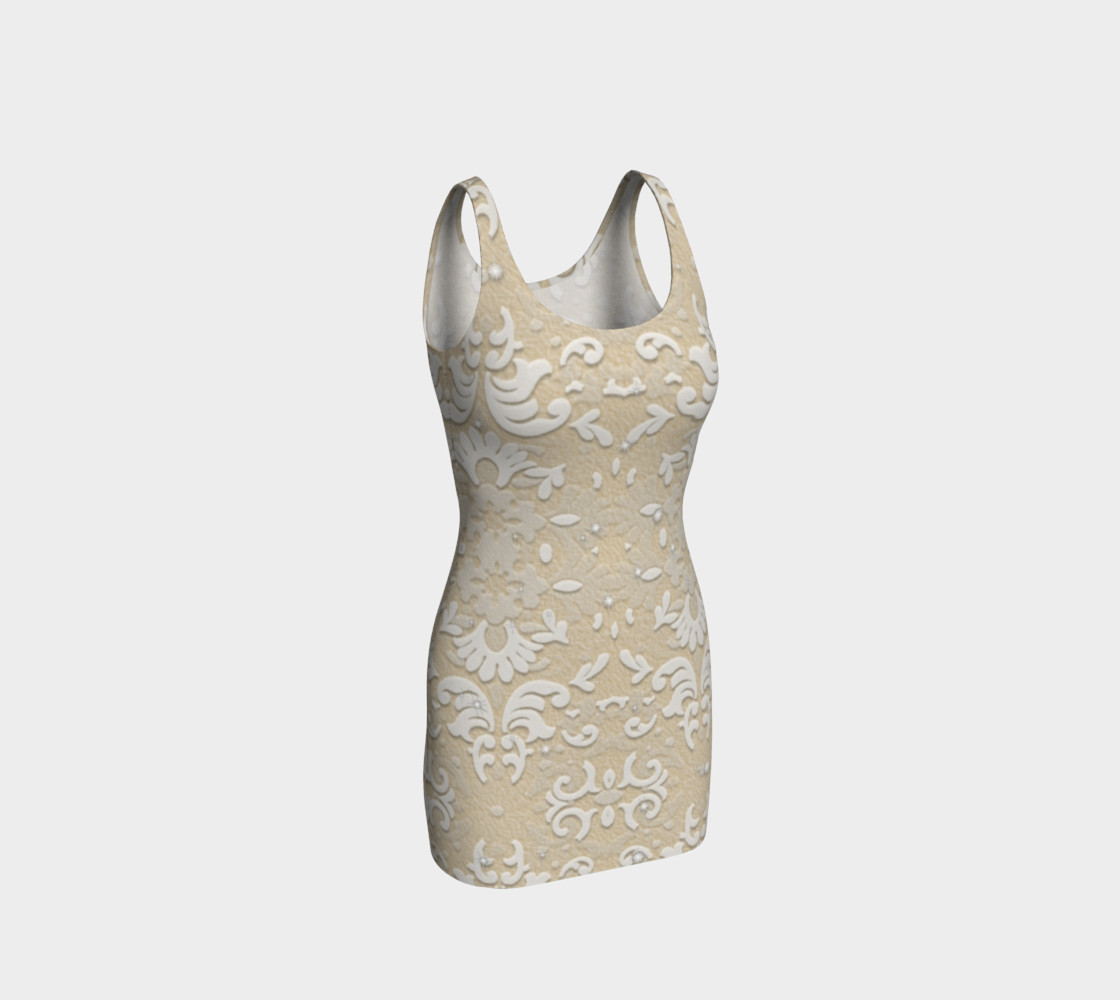 White Glitter Lace Print Dress by Tabz Jones preview #1
