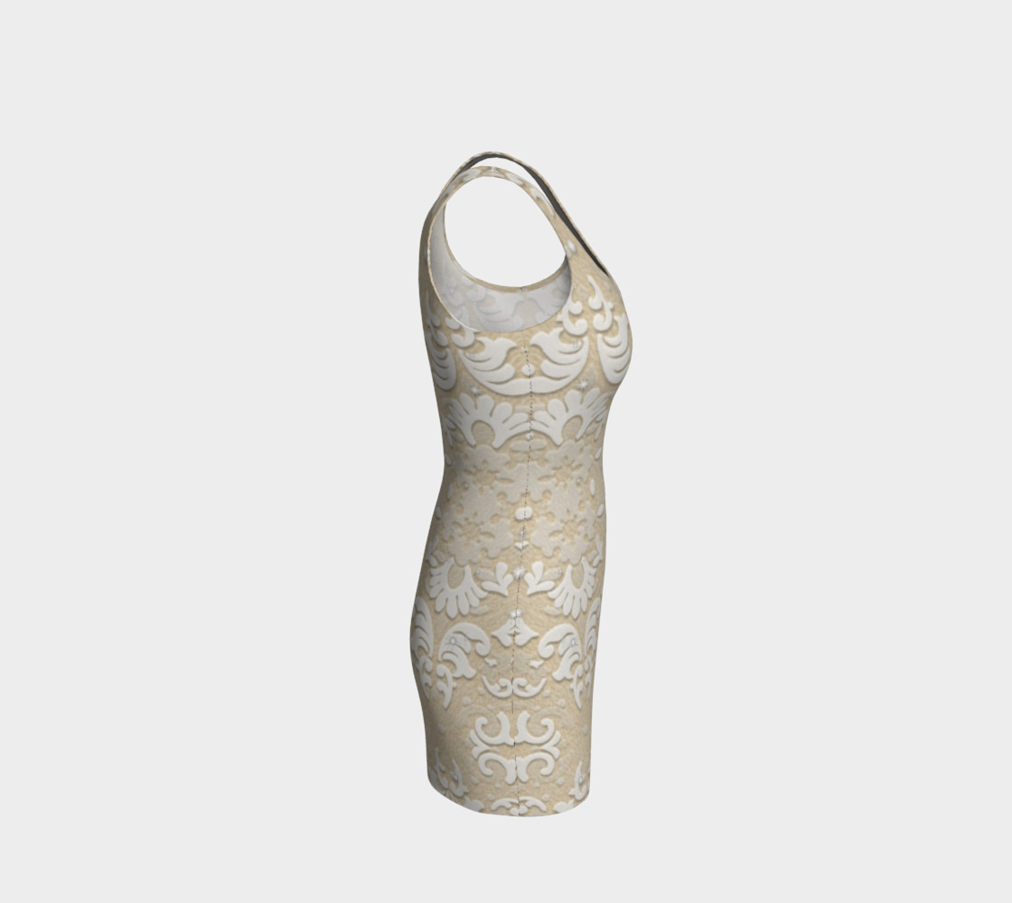 White Glitter Lace Print Dress by Tabz Jones preview #4