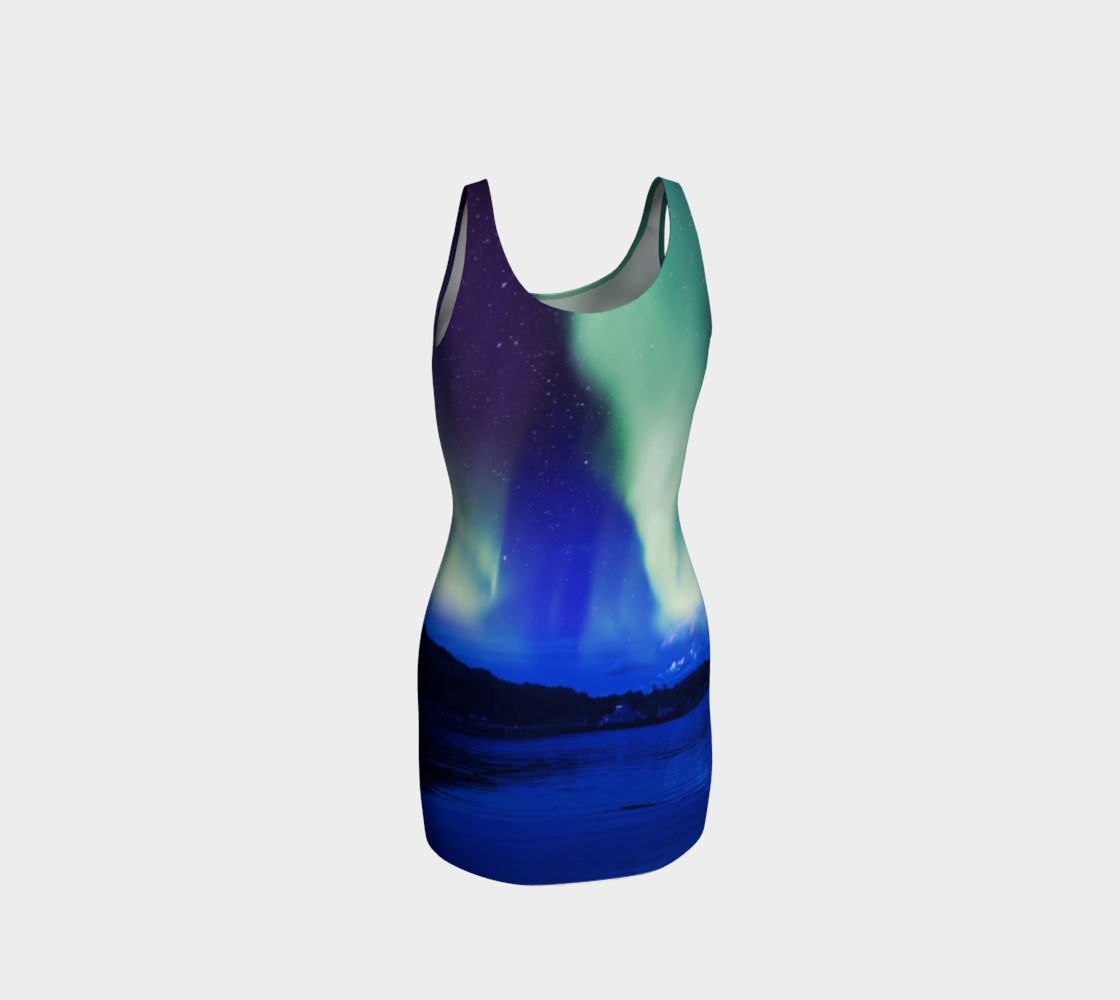 Electric Blue Northern Lights Bodycon Dress #3 preview #3