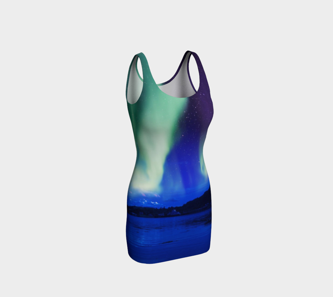 Electric Blue Northern Lights Bodycon Dress #3 preview #1