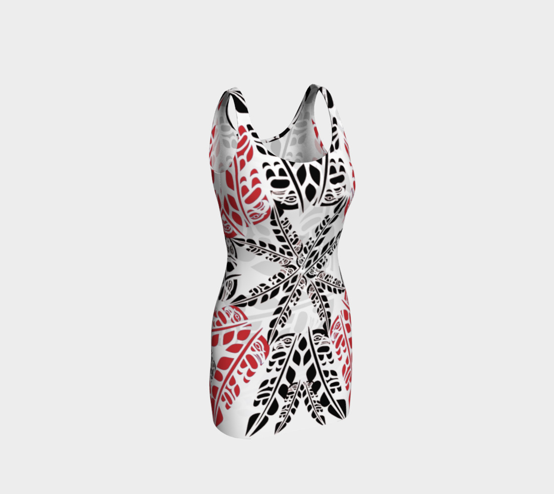 Black & Red, Eagle & Raven Feathers on White, by Mia Hunt preview #1