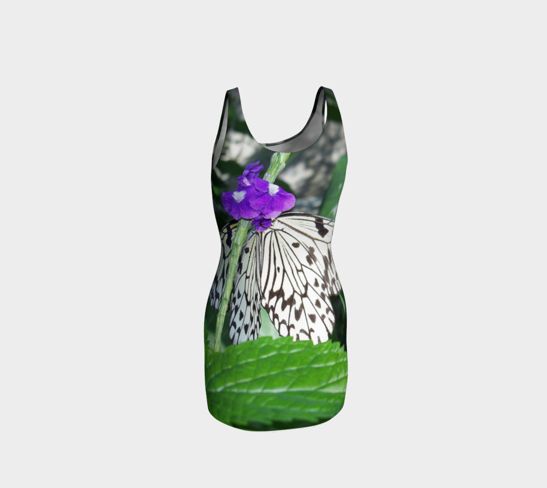 Rice Paper Butterfly Bodycon Dress Miniature #4