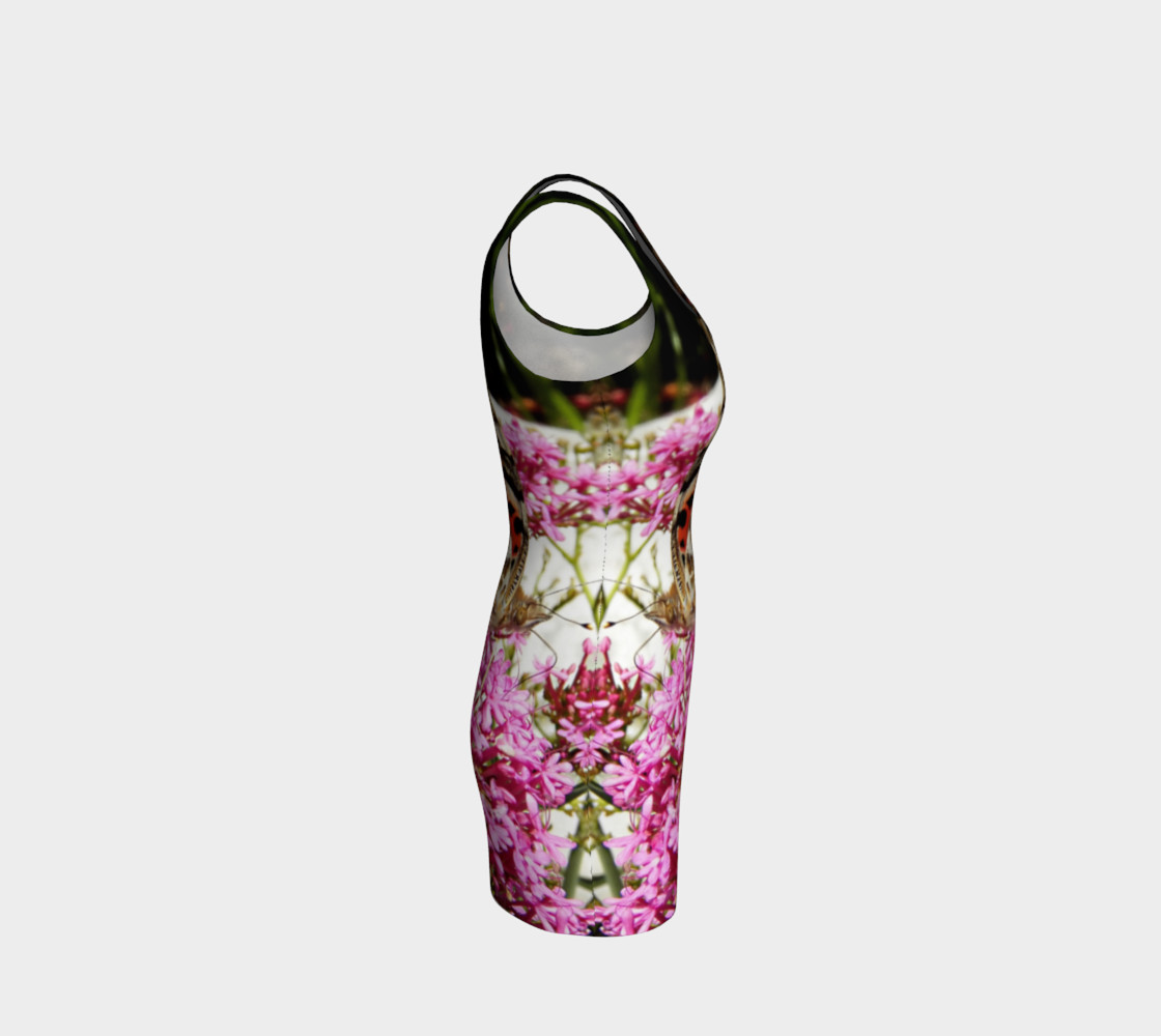 Painted Lady Butterfly Bodycon Dress Miniature #5