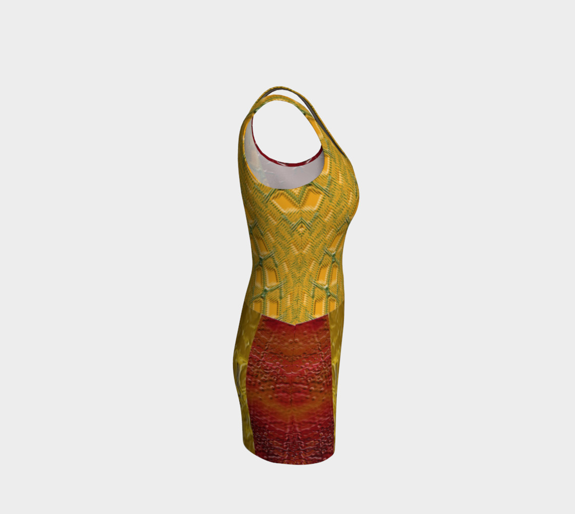 Orange and Red Patches Bodycon Dress preview #4