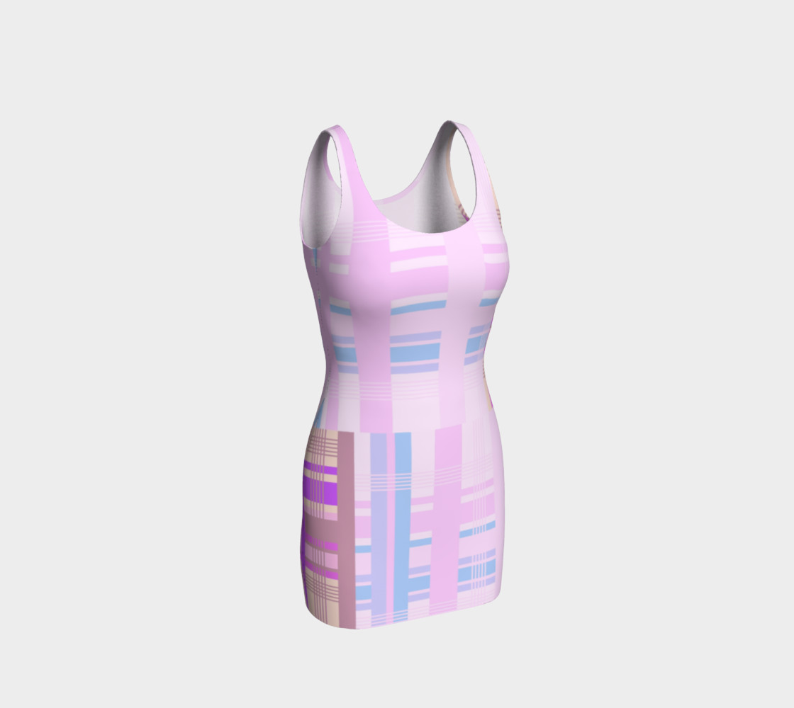 Pink Plaid Patches Bodycon Dress preview #1