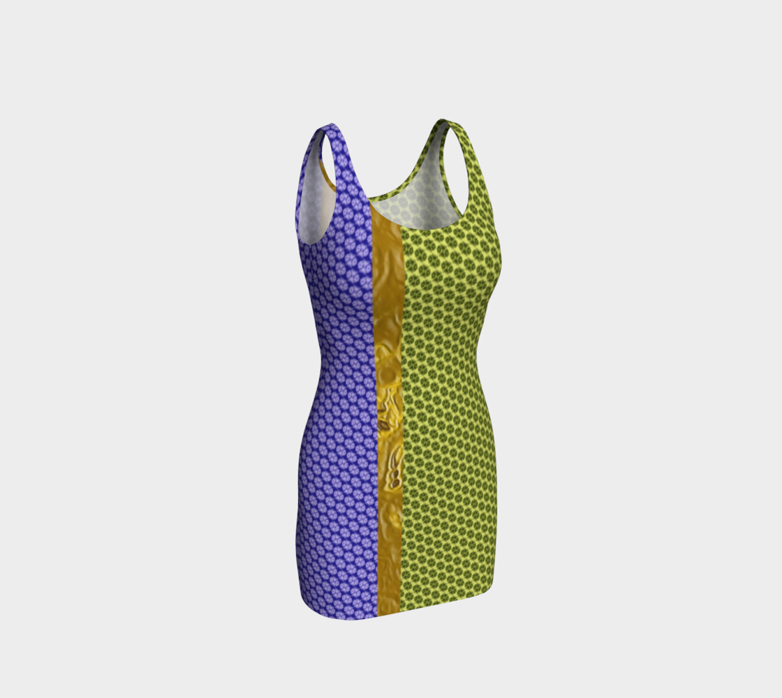 Blue and Yellow Scales Bodycon Dress preview #1