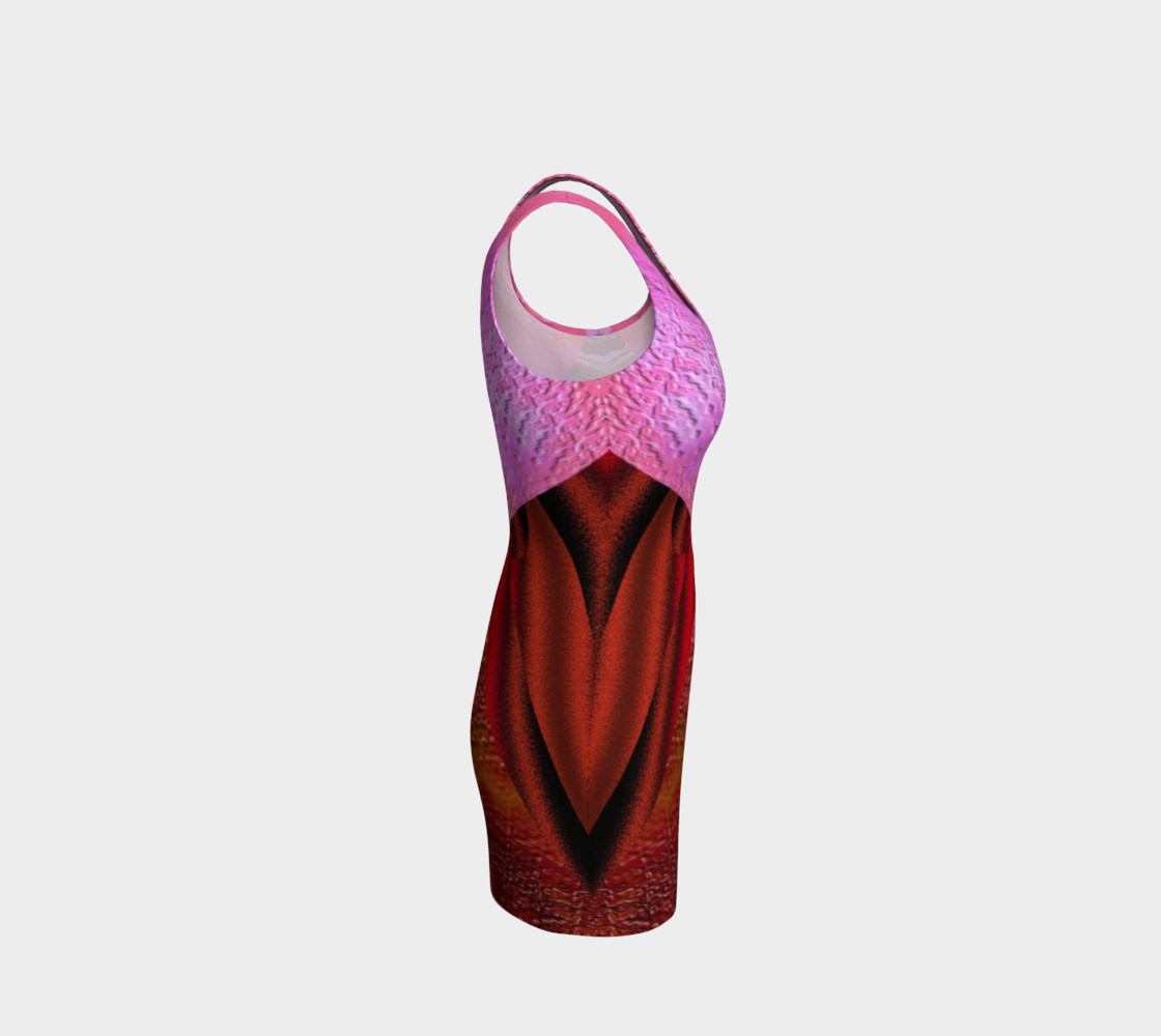 Pink and Red Clash Bodycon Dress thumbnail #5