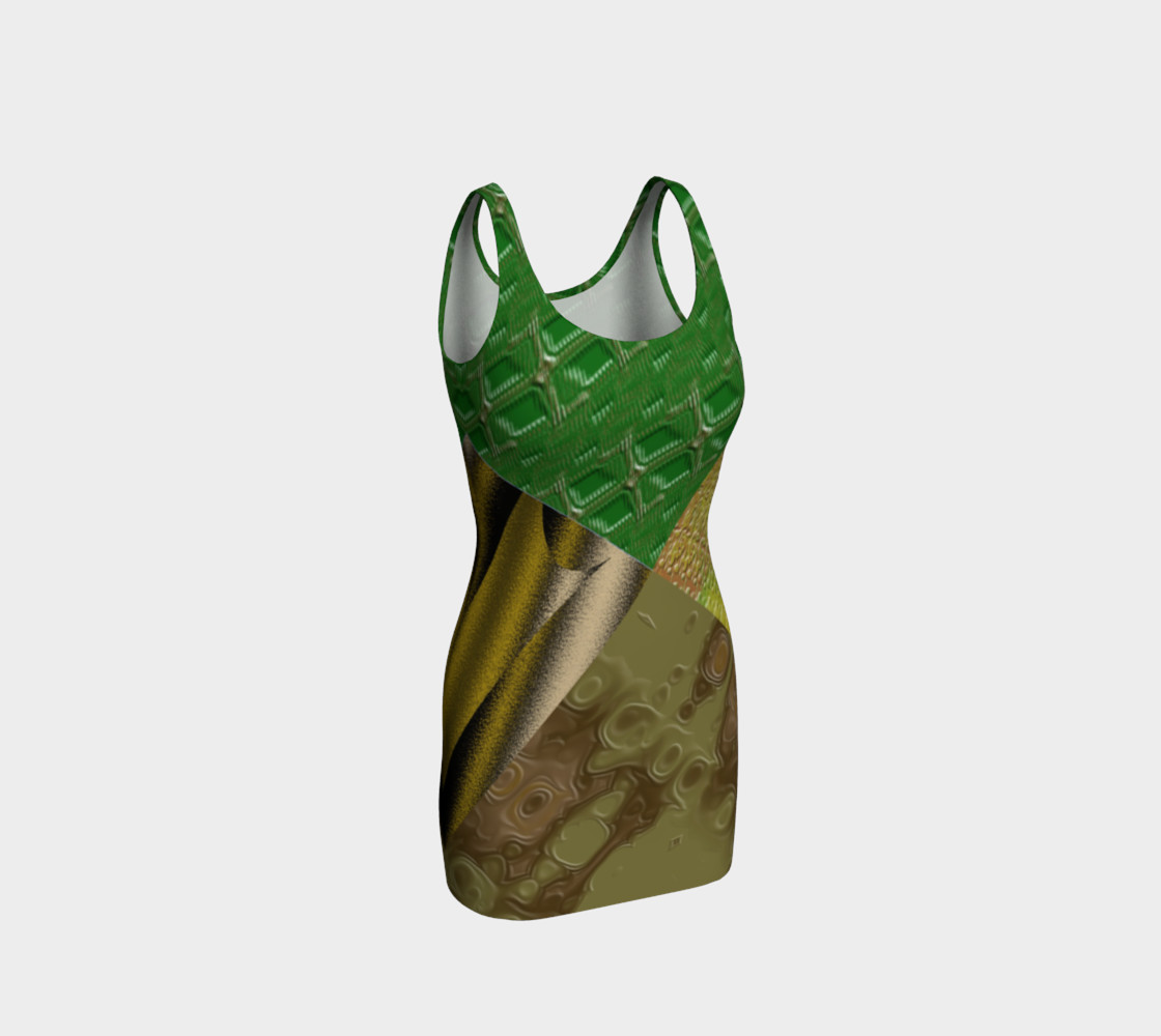 Patched Camouflage Bodycon Dress 3D preview