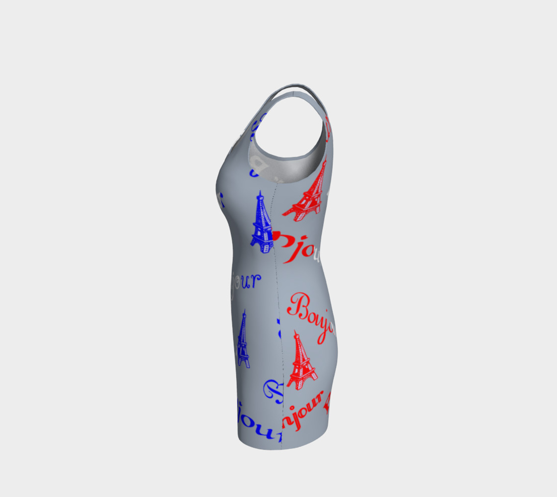 French Flag Bonjour Bodycon Dress preview #2