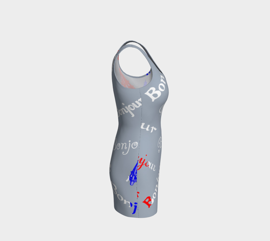 French Flag Bonjour Bodycon Dress preview #4