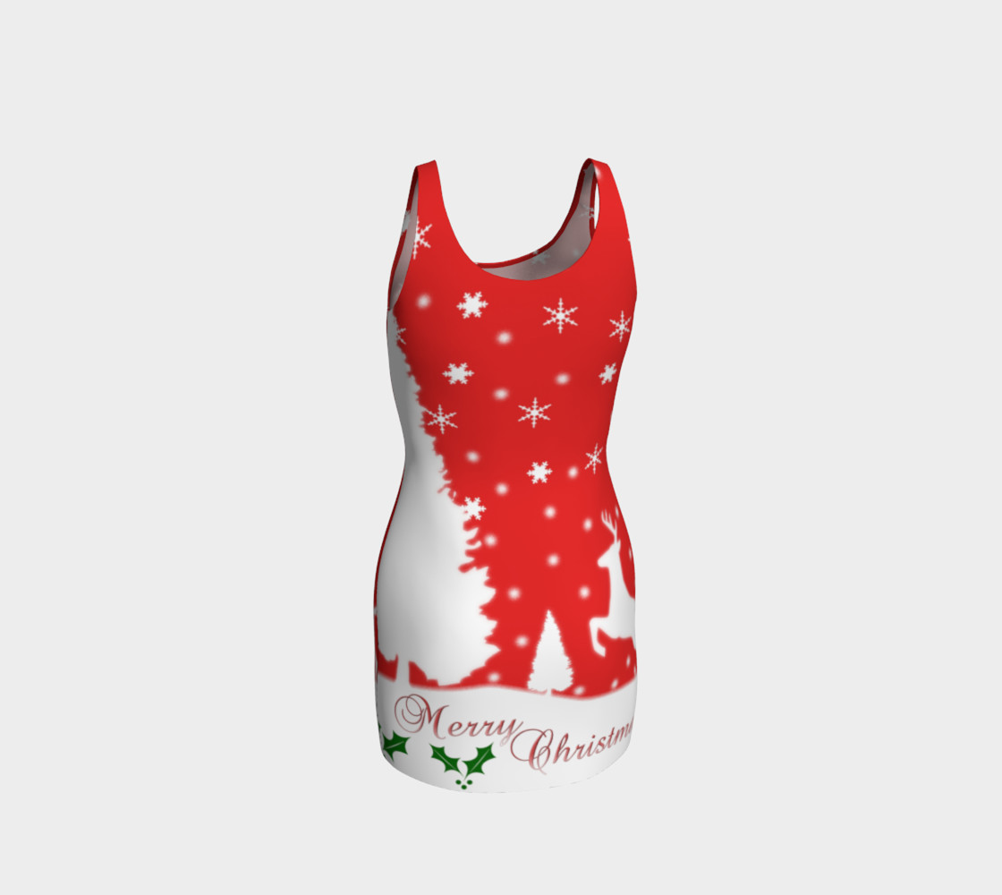 Merry Christmas Winter Snowflakes Bodycon Dress preview #3