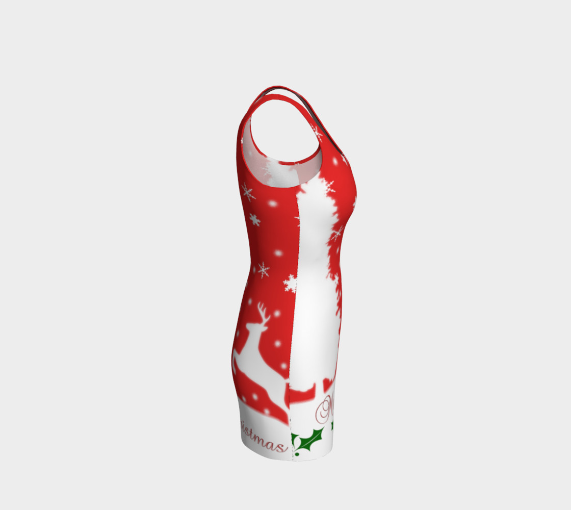 Merry Christmas Winter Snowflakes Bodycon Dress preview #4