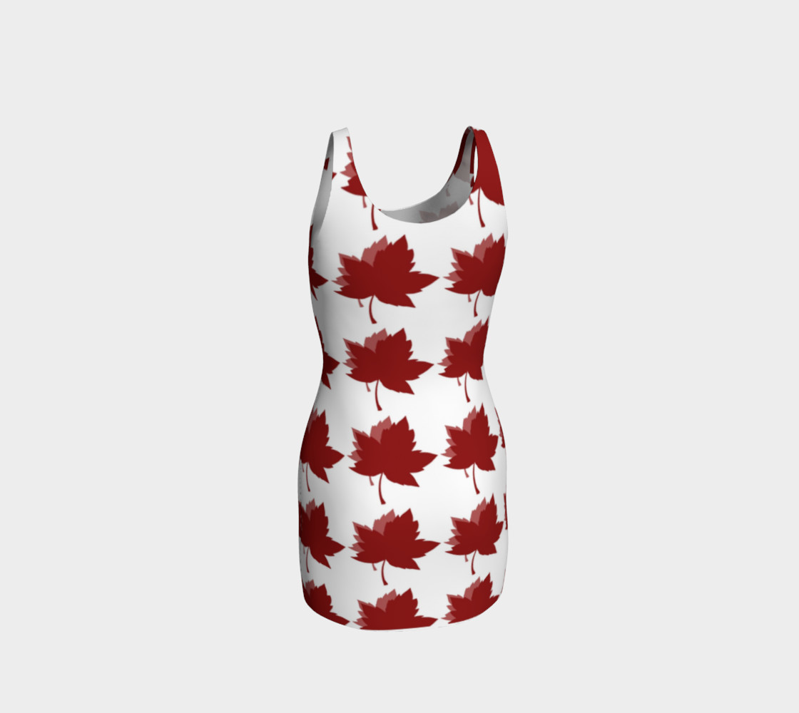 Red Maple Leaves Bodycon Dress preview #3